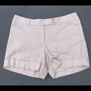 white house black market nude classy button shorts